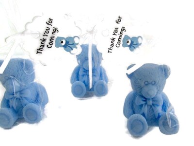 15 Teddy bear soap favors, baby shower favors, baby gender reveal party, bear soap favors, birthday party favors, bear soap favors - image1
